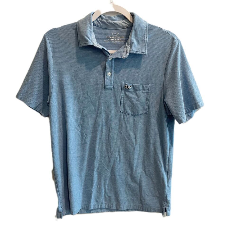Vineyard Vines Edgartown Polo Shirt Men Small Blue Pima Cotton Blend Preppy Golf